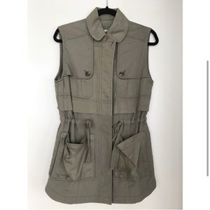 Club Monaco, Green Utility Vest, Size Small